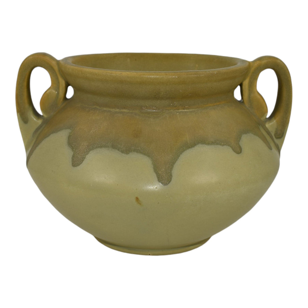 Roseville Carnelian I Green Drip 1926 Vintage Arts And Crafts Pottery Vase 357-5 - Just Art Pottery
