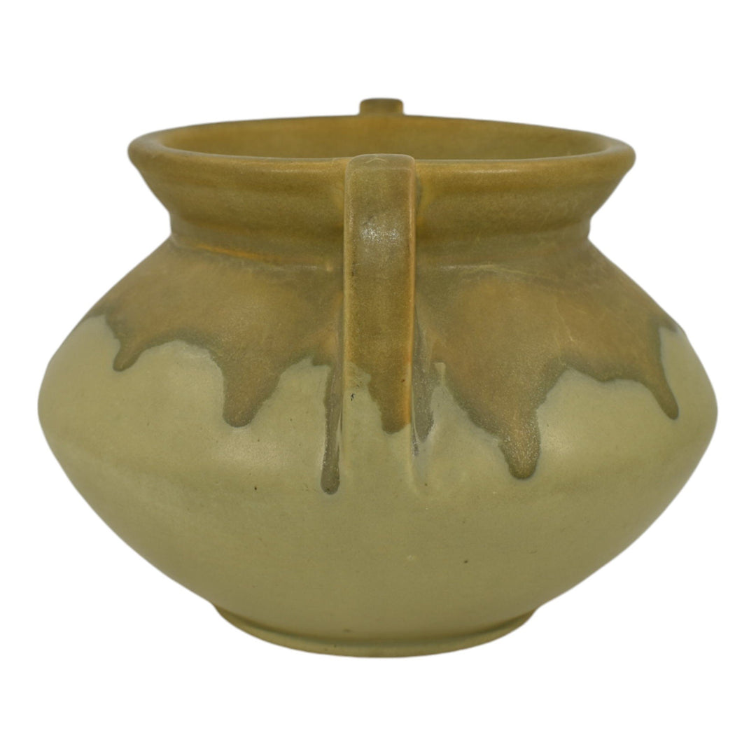 Roseville Carnelian I Green Drip 1926 Vintage Arts And Crafts Pottery Vase 357-5 - Just Art Pottery