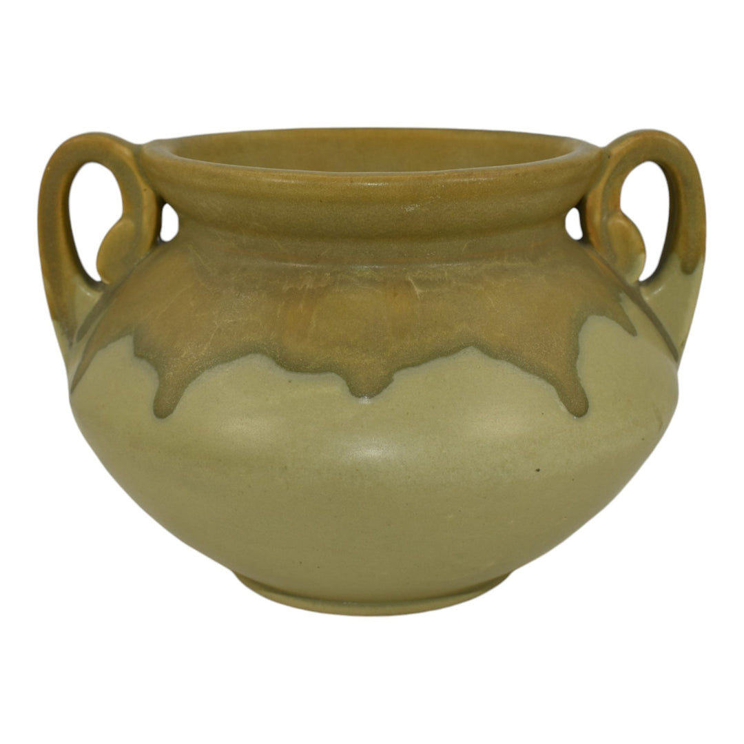Roseville Carnelian I Green Drip 1926 Vintage Arts And Crafts Pottery Vase 357-5 - Just Art Pottery