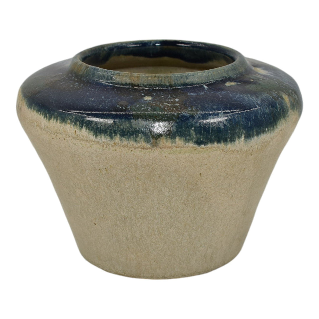 Zanesville Stoneware 1930s Vintage Art Deco Pottery Blue Zasko Ceramic Vase 18