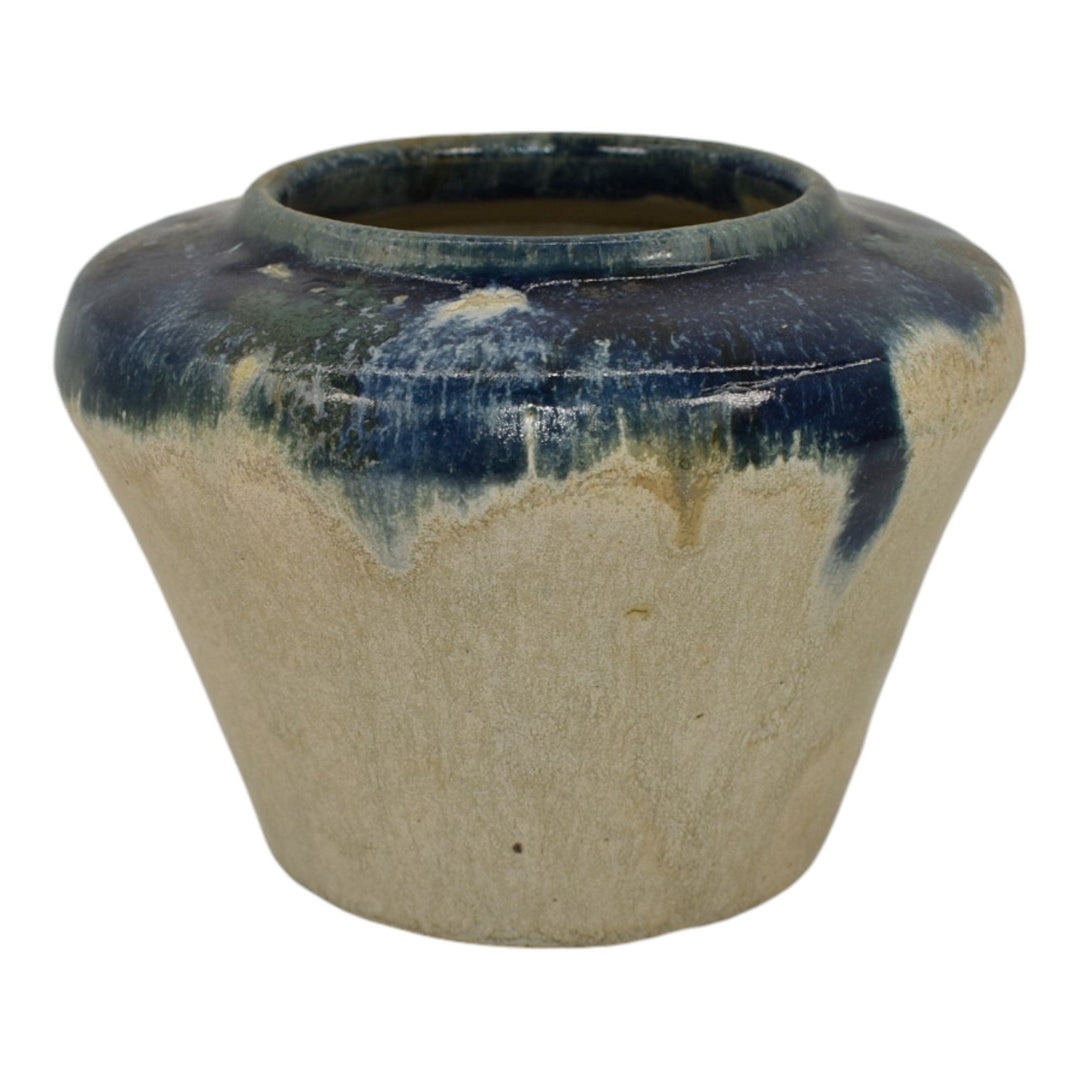 Zanesville Stoneware 1930s Vintage Art Deco Pottery Blue Zasko Ceramic Vase 18