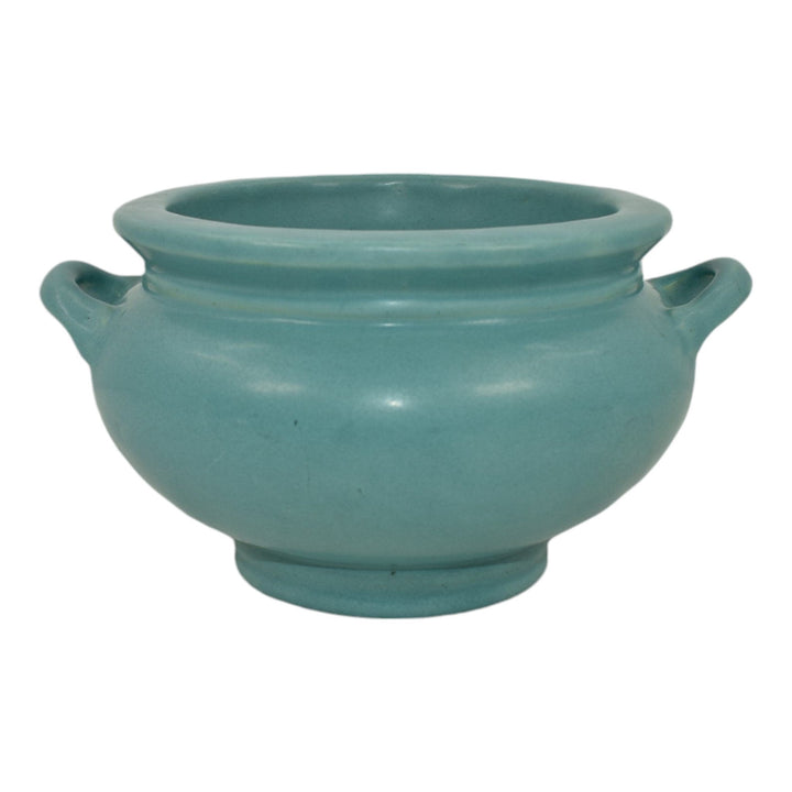 Roseville Solid Colors Rosecraft Turquoise Pottery Jardiniere Planter 550-4