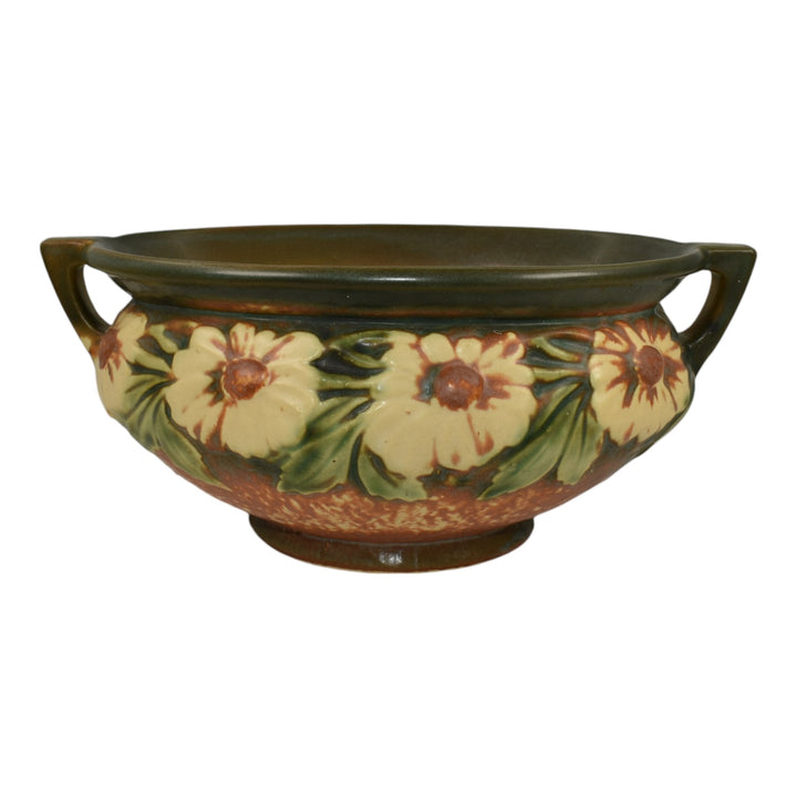 Roseville Dahlrose 1928 Vintage Arts And Crafts Pottery Ceramic Bowl 180-8