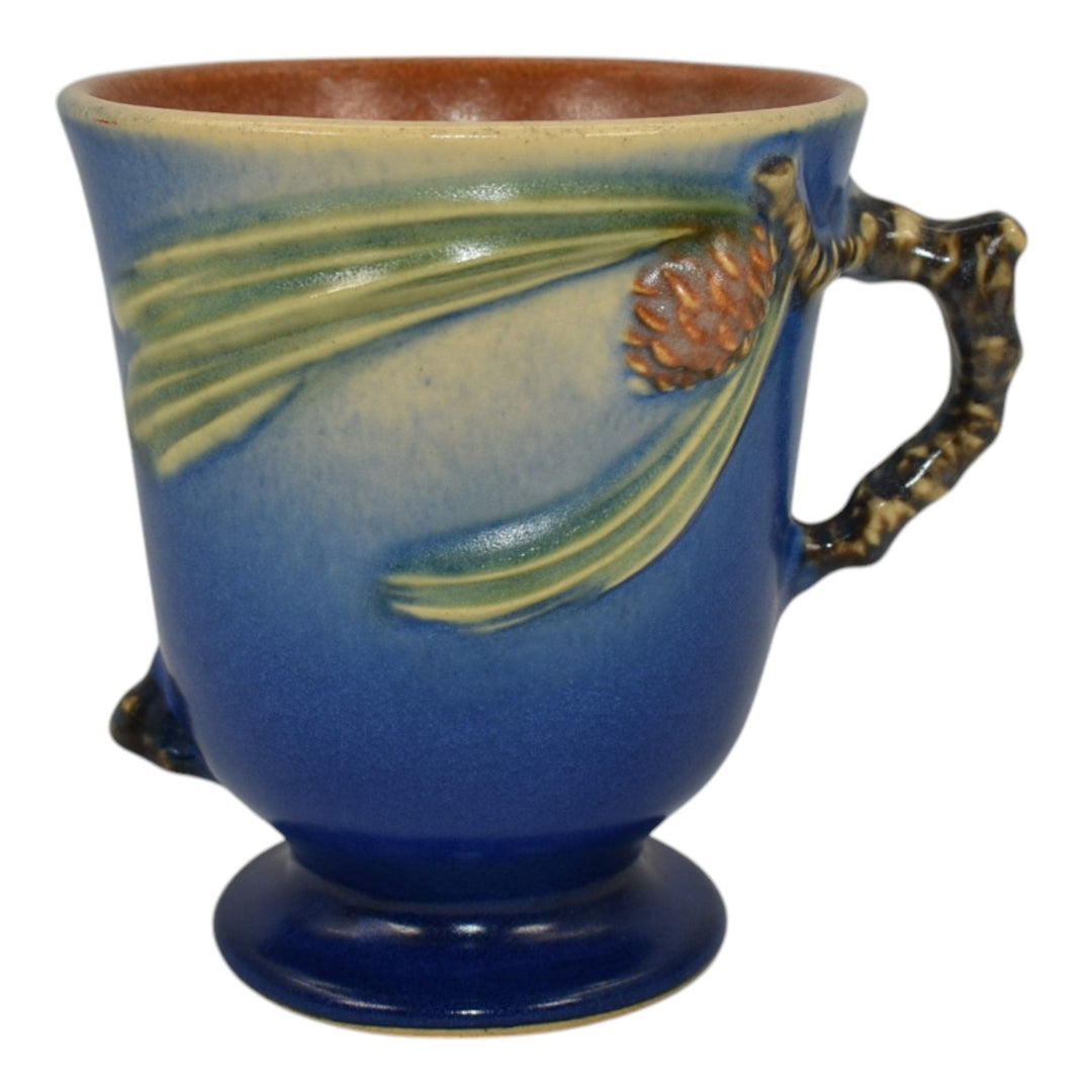 Roseville Pine Cone Blue 1936 Vintage Art Pottery Ceramic Mug 960-4