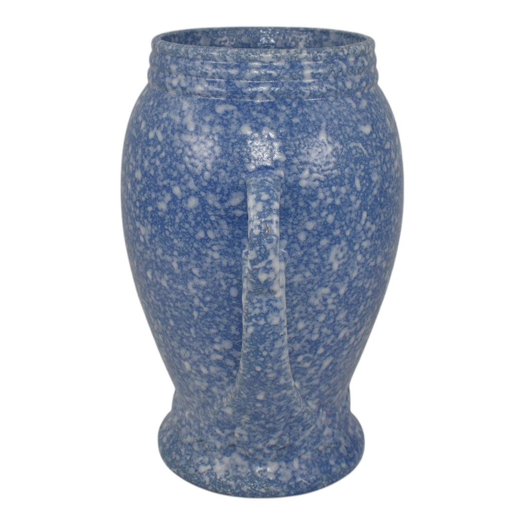 Robinson Ransbottom 1940s Vintage Ohio Art Pottery Blue Ceramic Vase 187 - Just Art Pottery