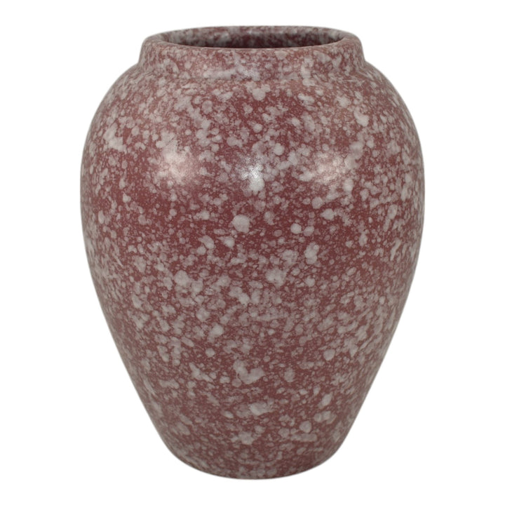 Robinson Ransbottom 1930s Ohio Vintage Art Deco Pottery Mottled Pink Vase 139 - Just Art Pottery