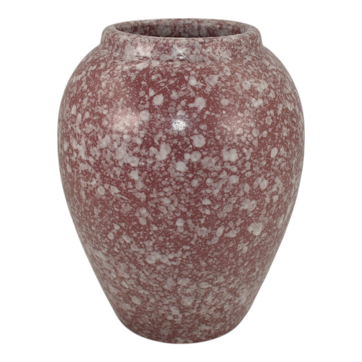 Robinson Ransbottom 1930s Ohio Vintage Art Deco Pottery Mottled Pink Vase 139 - Just Art Pottery