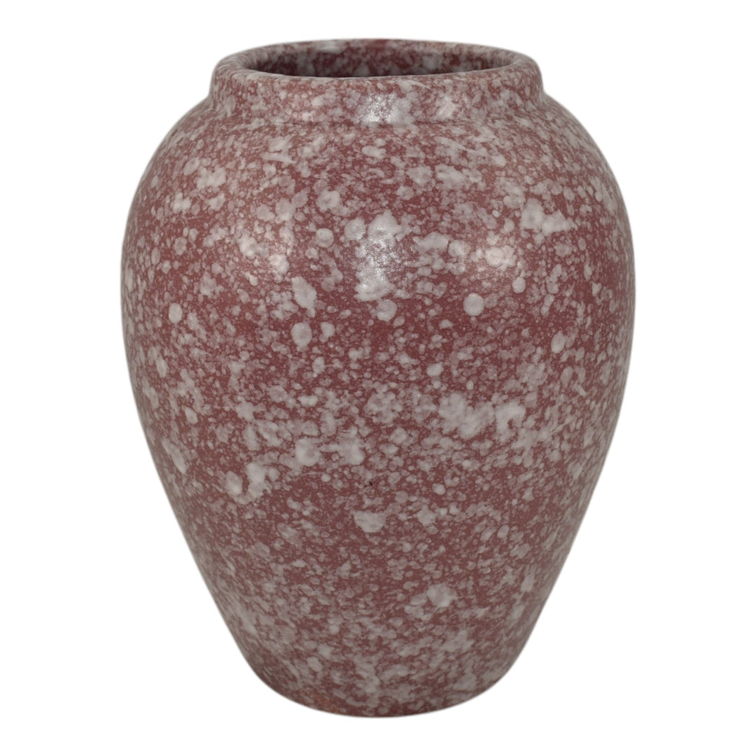 Robinson Ransbottom 1930s Ohio Vintage Art Deco Pottery Mottled Pink Vase 139 - Just Art Pottery