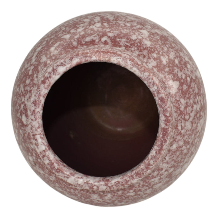 Robinson Ransbottom 1930s Ohio Vintage Art Deco Pottery Mottled Pink Vase 139 - Just Art Pottery