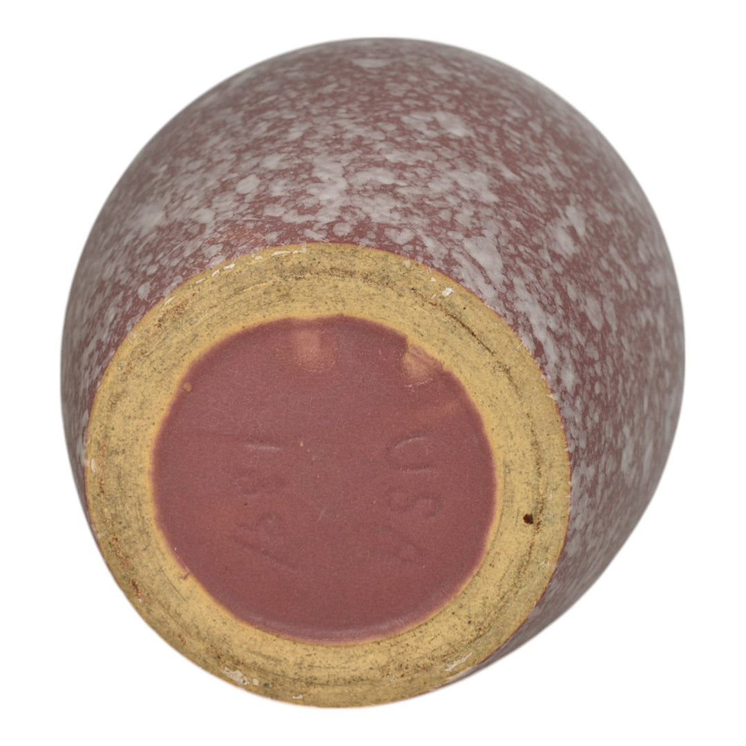 Robinson Ransbottom 1930s Ohio Vintage Art Deco Pottery Mottled Pink Vase 139 - Just Art Pottery