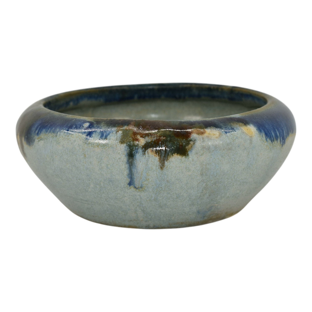 Zanesville Stoneware 1930s Vintage Art Pottery Blue Zasko Ceramic Bowl 4
