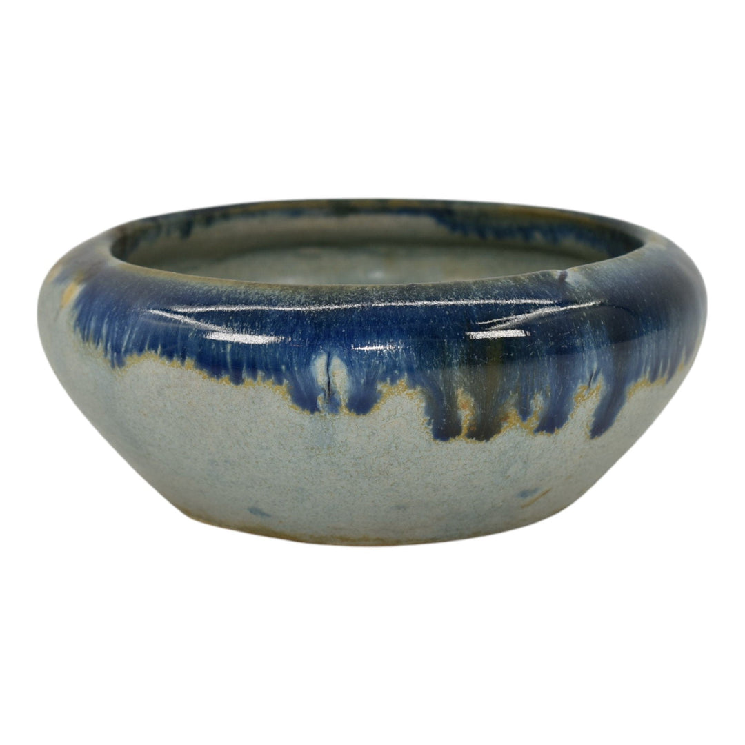 Zanesville Stoneware 1930s Vintage Art Pottery Blue Zasko Ceramic Bowl 4