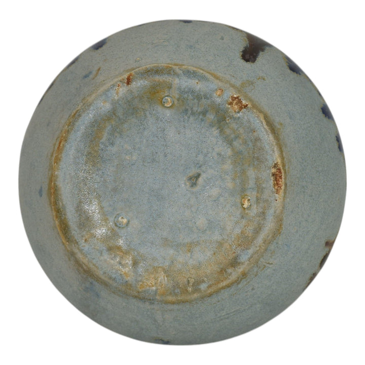 Zanesville Stoneware 1930s Vintage Art Pottery Blue Zasko Ceramic Bowl 4