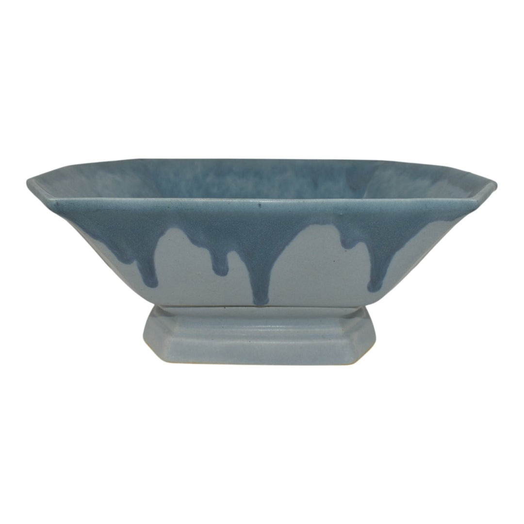 Roseville Carnelian I Blue 1926 Arts And Crafts Pottery Console Bowl 164-9 - Just Art Pottery