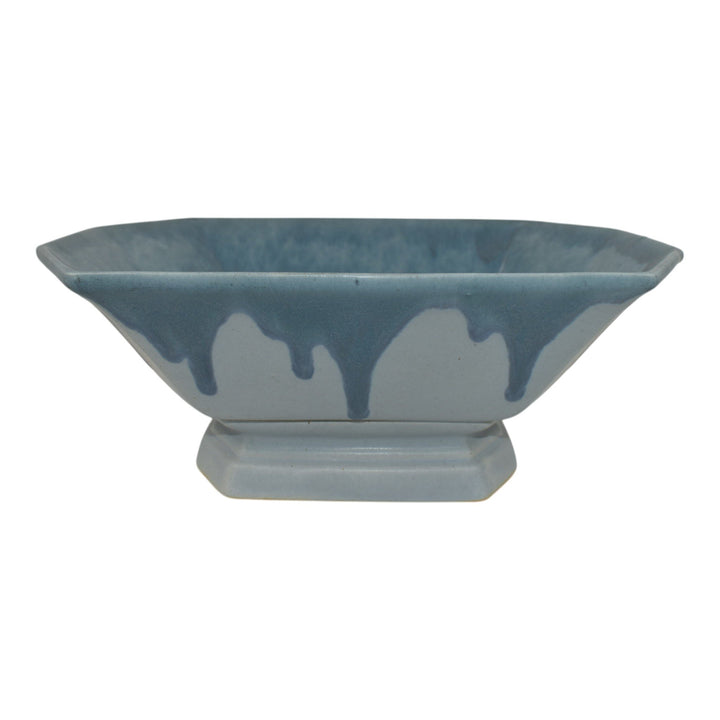 Roseville Carnelian I Blue 1926 Arts And Crafts Pottery Console Bowl 164-9 - Just Art Pottery