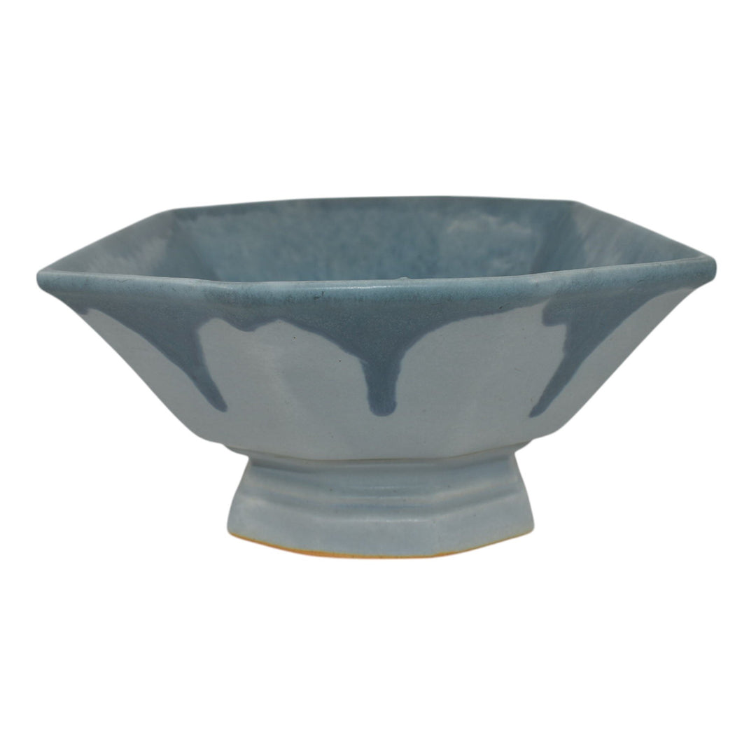 Roseville Carnelian I Blue 1926 Arts And Crafts Pottery Console Bowl 164-9 - Just Art Pottery
