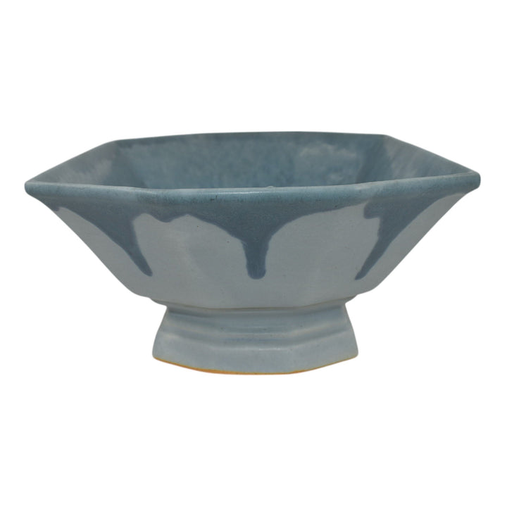 Roseville Carnelian I Blue 1926 Arts And Crafts Pottery Console Bowl 164-9 - Just Art Pottery