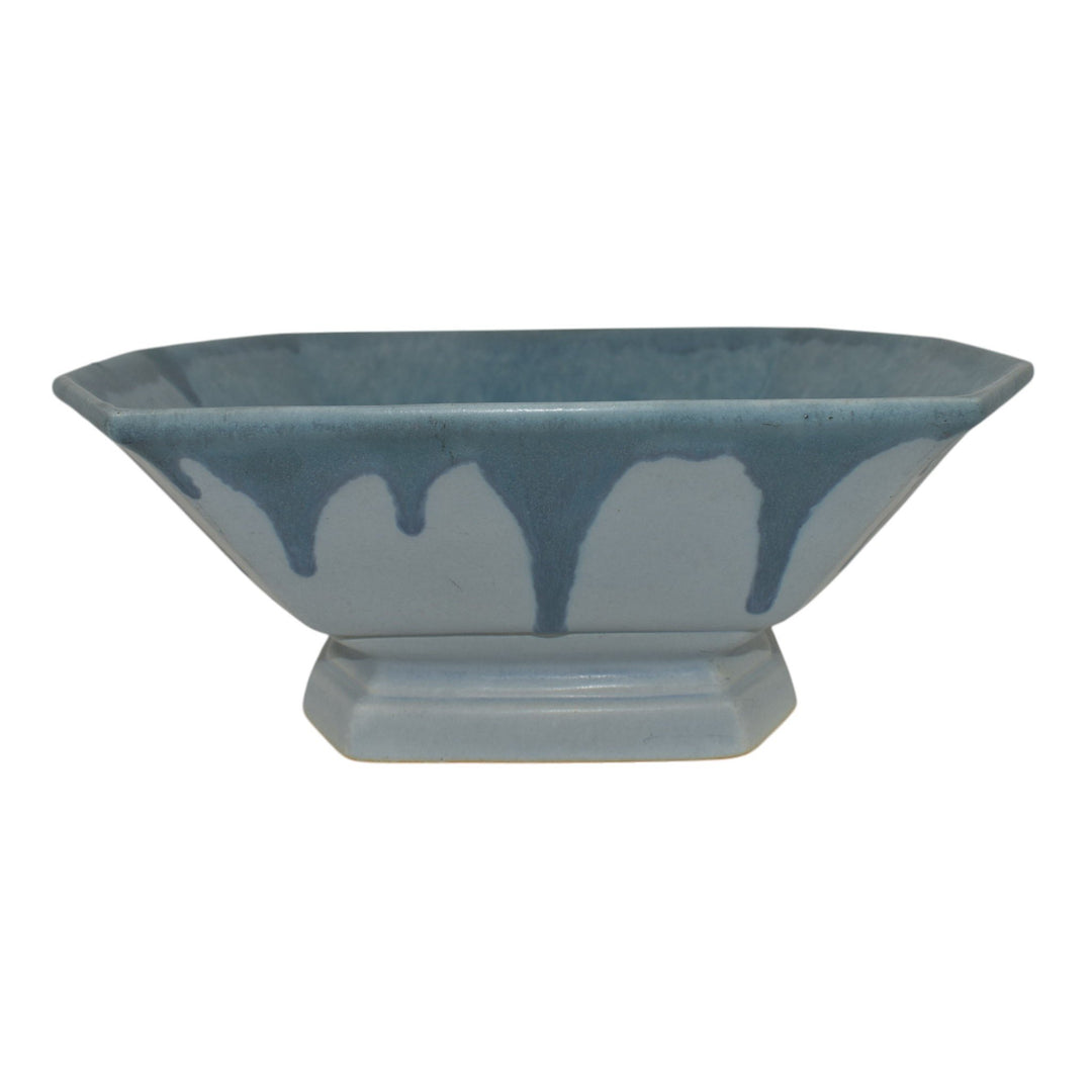 Roseville Carnelian I Blue 1926 Arts And Crafts Pottery Console Bowl 164-9 - Just Art Pottery