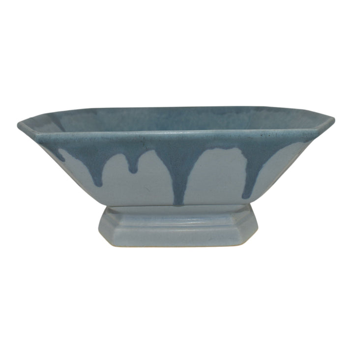 Roseville Carnelian I Blue 1926 Arts And Crafts Pottery Console Bowl 164-9 - Just Art Pottery