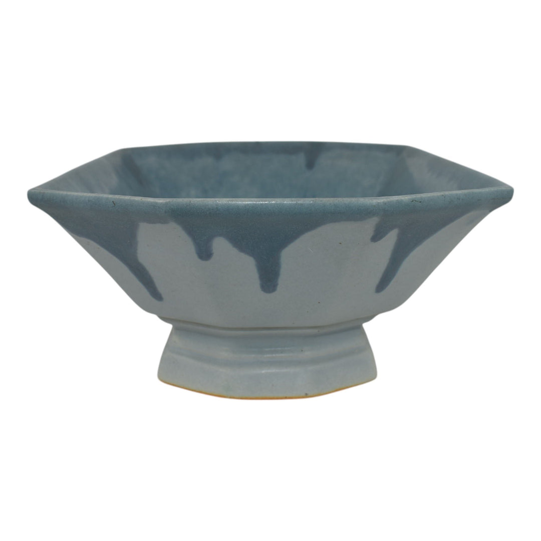 Roseville Carnelian I Blue 1926 Arts And Crafts Pottery Console Bowl 164-9 - Just Art Pottery