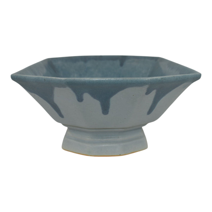 Roseville Carnelian I Blue 1926 Arts And Crafts Pottery Console Bowl 164-9 - Just Art Pottery