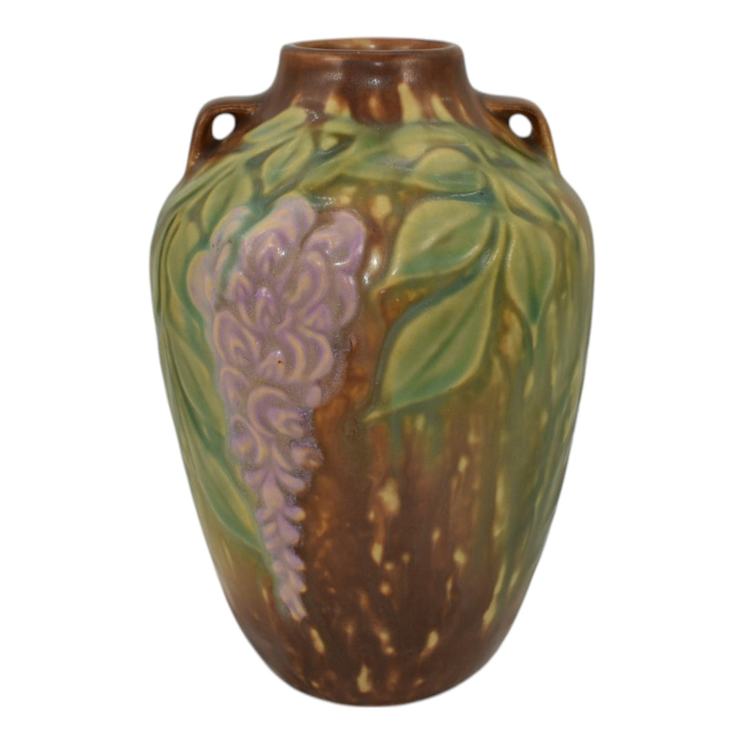 Roseville Wisteria Tan 1933 Vintage Art Deco Pottery Ceramic Flower Vase 630-6 - Just Art Pottery