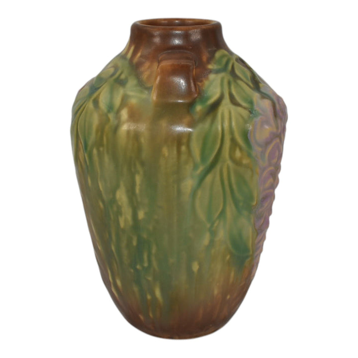 Roseville Wisteria Tan 1933 Vintage Art Deco Pottery Ceramic Flower Vase 630-6 - Just Art Pottery