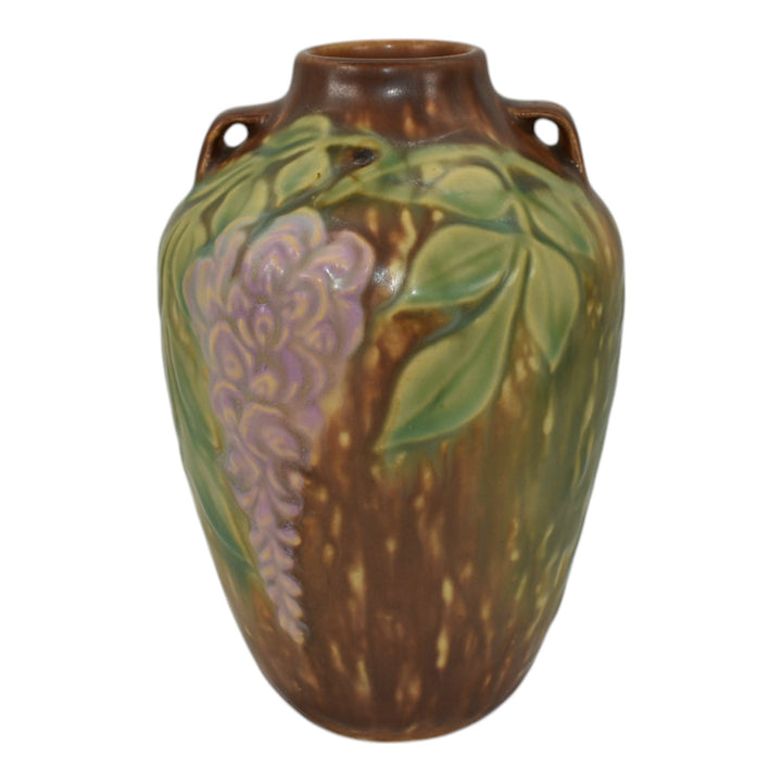 Roseville Wisteria Tan 1933 Vintage Art Deco Pottery Ceramic Flower Vase 630-6 - Just Art Pottery