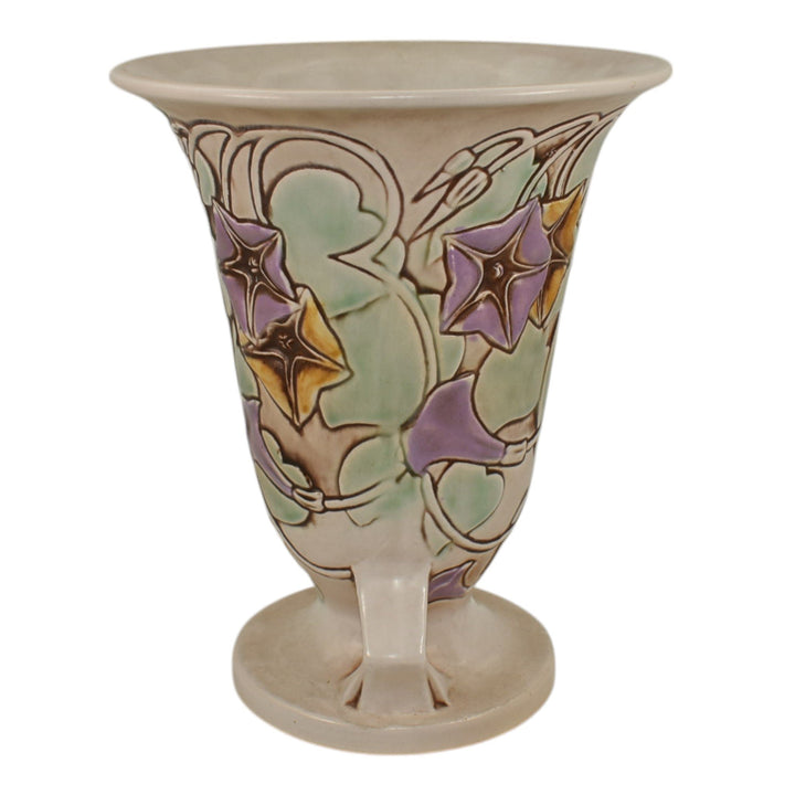 Roseville Morning Glory White 1935 Vintage Art Pottery Ceramic Vase 726-8 - Just Art Pottery