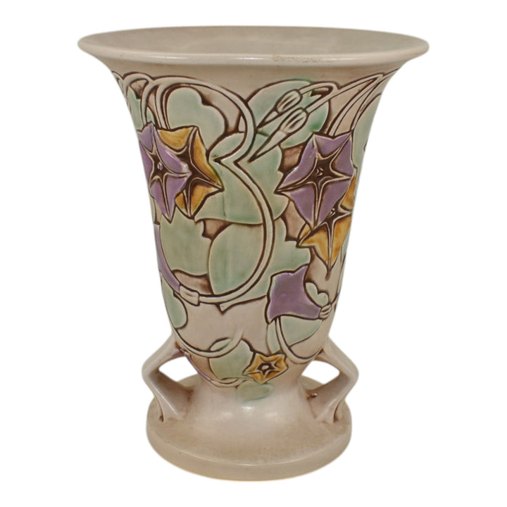 Roseville Morning Glory White 1935 Vintage Art Pottery Ceramic Vase 726-8 - Just Art Pottery