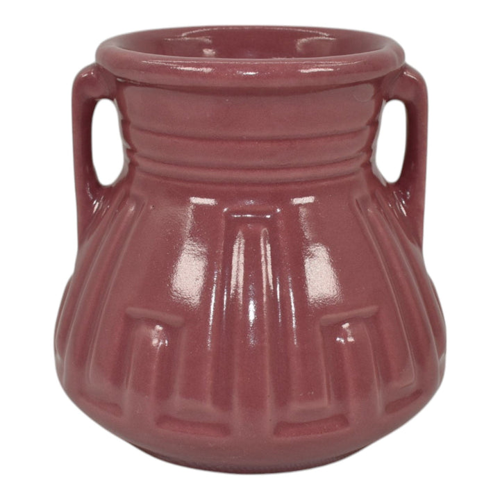 Roseville Solid Colors Rose Pink 1917 Art Deco Pottery Ceramic Flower Vase 607-4