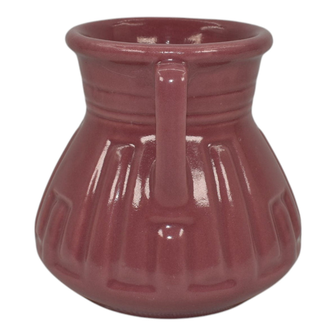 Roseville Solid Colors Rose Pink 1917 Art Deco Pottery Ceramic Flower Vase 607-4