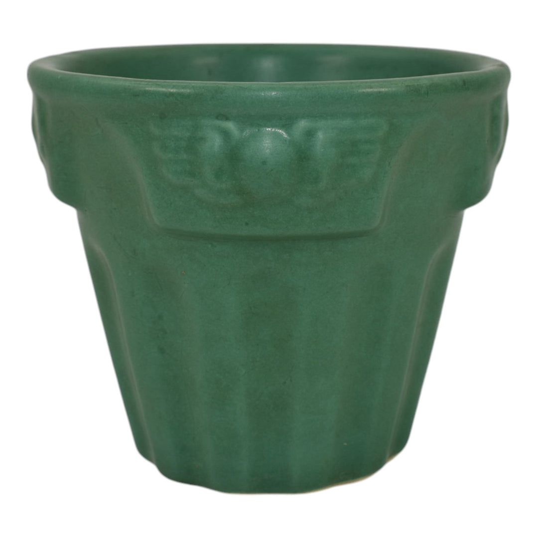 Peters And Reed Zane Ware Matte Green Vintage Art Pottery Ceramic Flower Pot