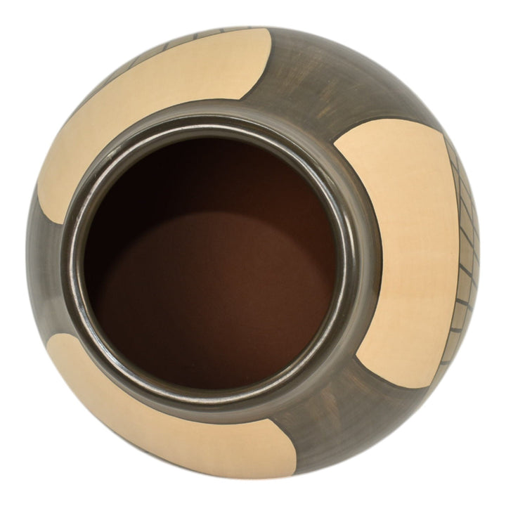 The Pottery Artisans Contemporary Studio Art Pottery Brown Tan Alligator Vase - Just Art Pottery