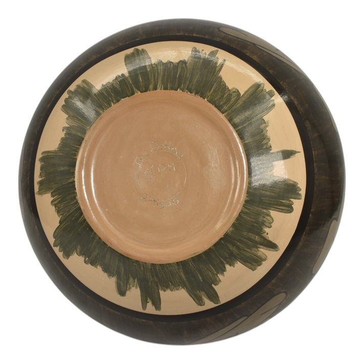 The Pottery Artisans Contemporary Studio Art Pottery Brown Tan Alligator Vase - Just Art Pottery