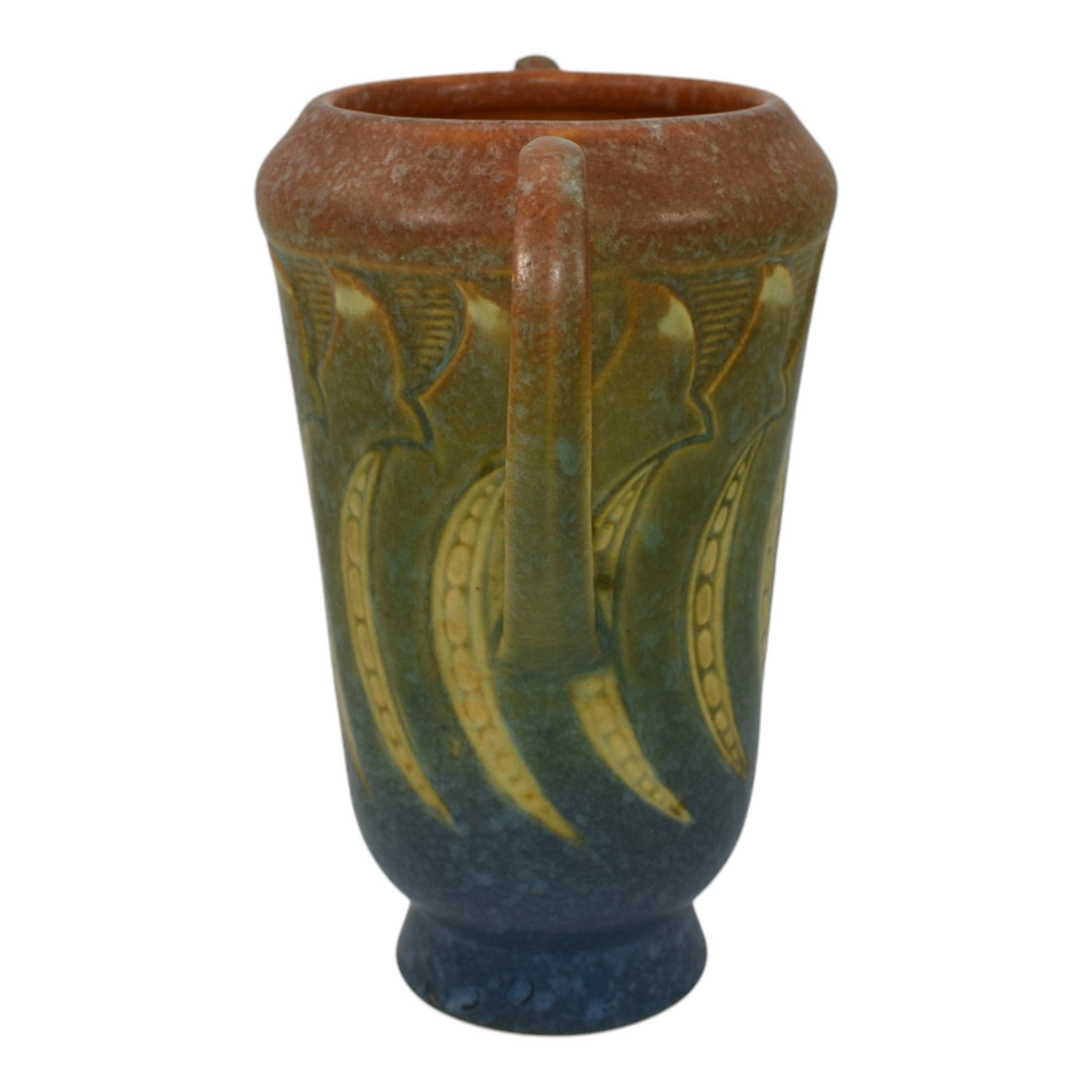 Roseville Falline Blue 1933 Vintage Art Pottery Ceramic Handled