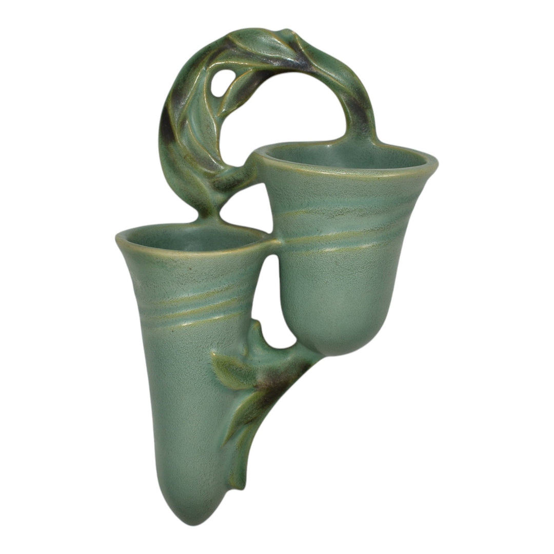 Roseville Velmoss II Green 1935 Vintage Art Pottery Ceramic Wall Pocket 1274-8