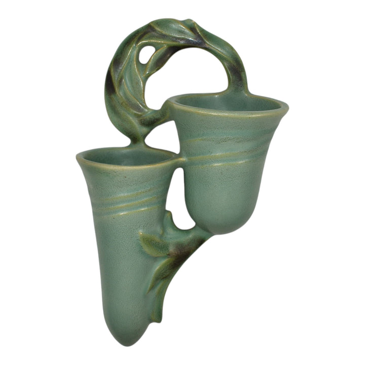 Roseville Velmoss II Green 1935 Vintage Art Pottery Ceramic Wall Pocket 1274-8
