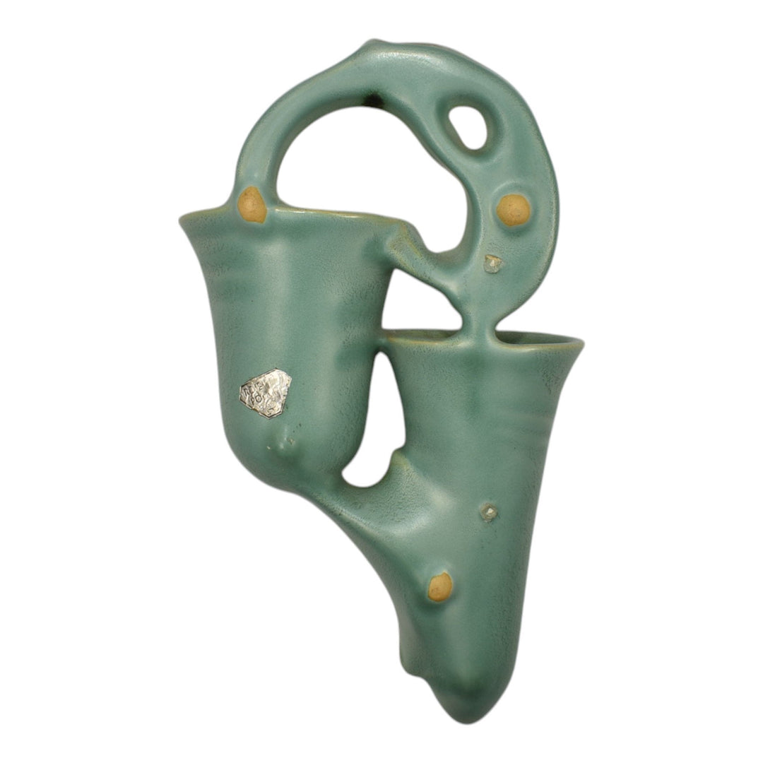 Roseville Velmoss II Green 1935 Vintage Art Pottery Ceramic Wall Pocket 1274-8