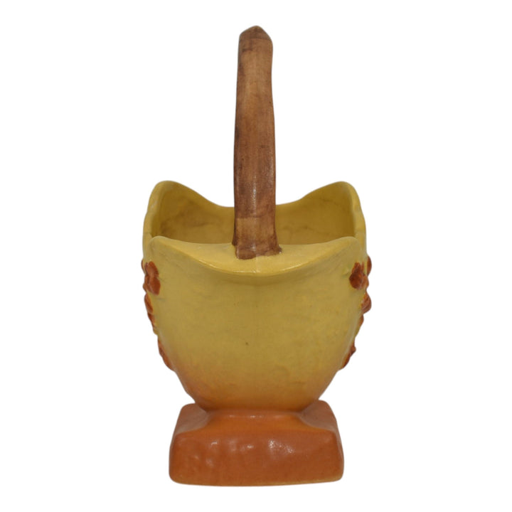 Roseville Bittersweet Yellow 1951 Mid Century Modern Art Pottery Basket 808-6
