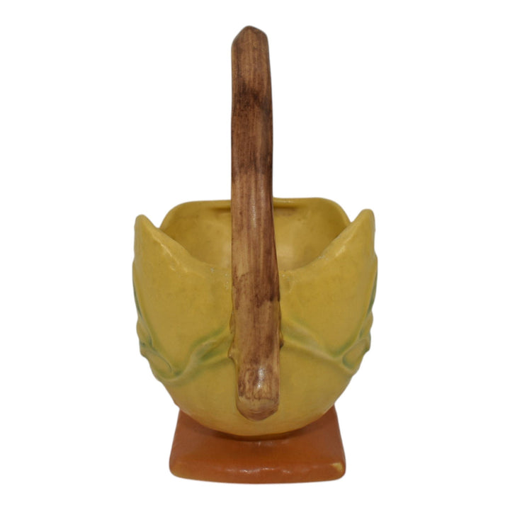 Roseville Bittersweet Yellow 1951 Mid Century Modern Art Pottery Basket 808-6