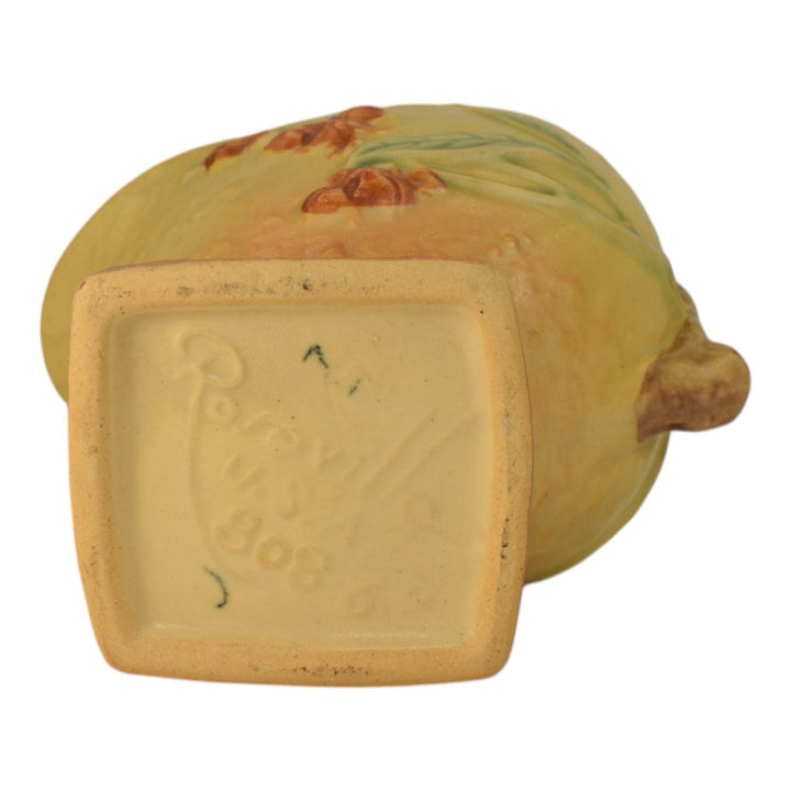 Roseville Bittersweet Yellow 1951 Mid Century Modern Art Pottery Basket 808-6