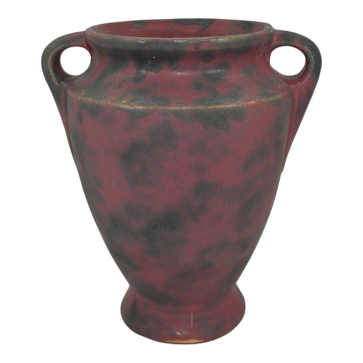 Burley Winter 1930s Vintage Art Deco Pottery Mottled Pink Ceramic Vase 45 - Just Art Pottery