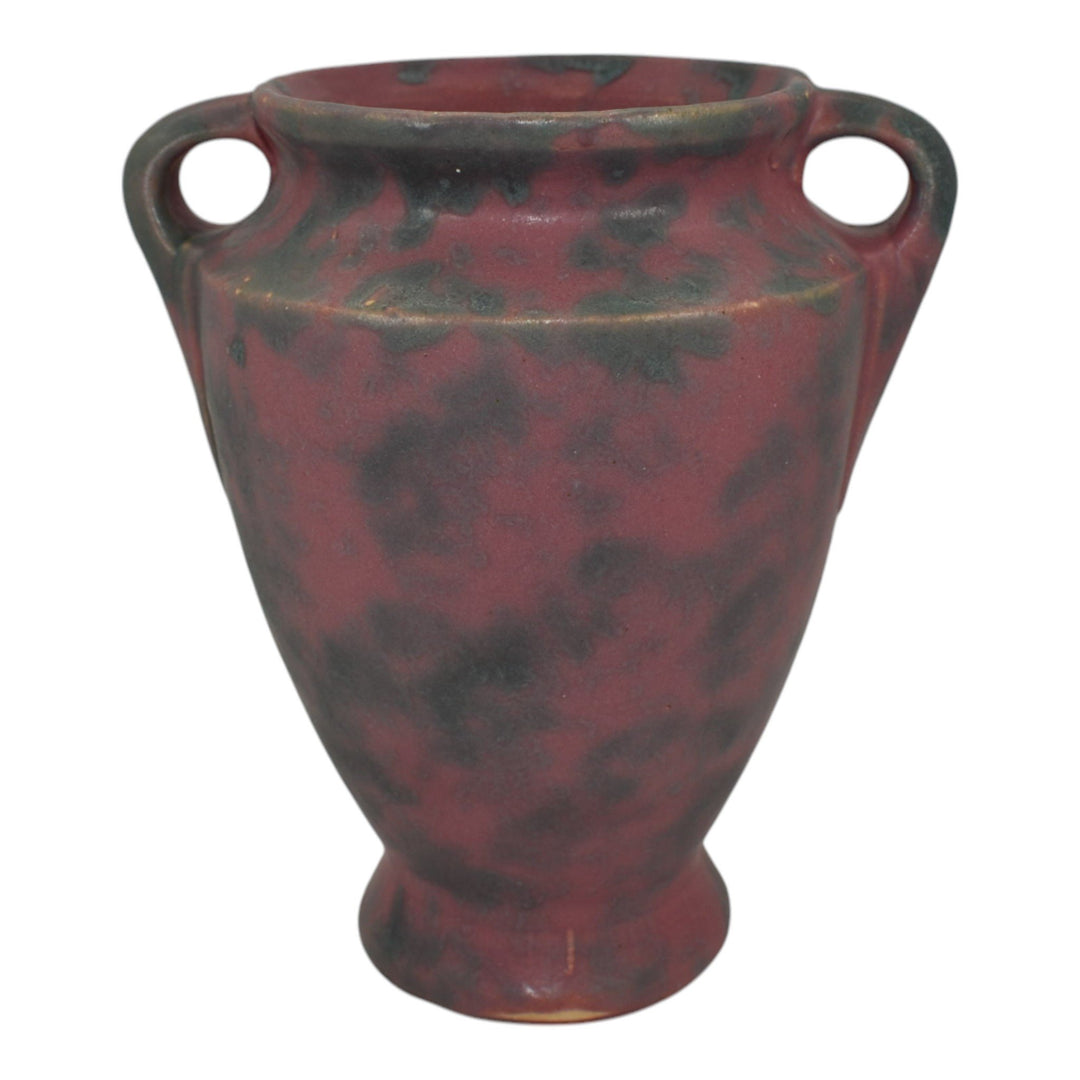 Burley Winter 1930s Vintage Art Deco Pottery Mottled Pink Ceramic Vase 45 - Just Art Pottery