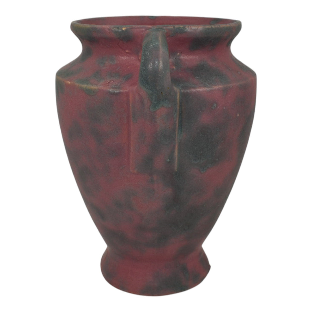 Burley Winter 1930s Vintage Art Deco Pottery Mottled Pink Ceramic Vase 45 - Just Art Pottery