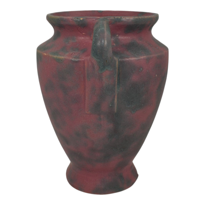Burley Winter 1930s Vintage Art Deco Pottery Mottled Pink Ceramic Vase 45 - Just Art Pottery