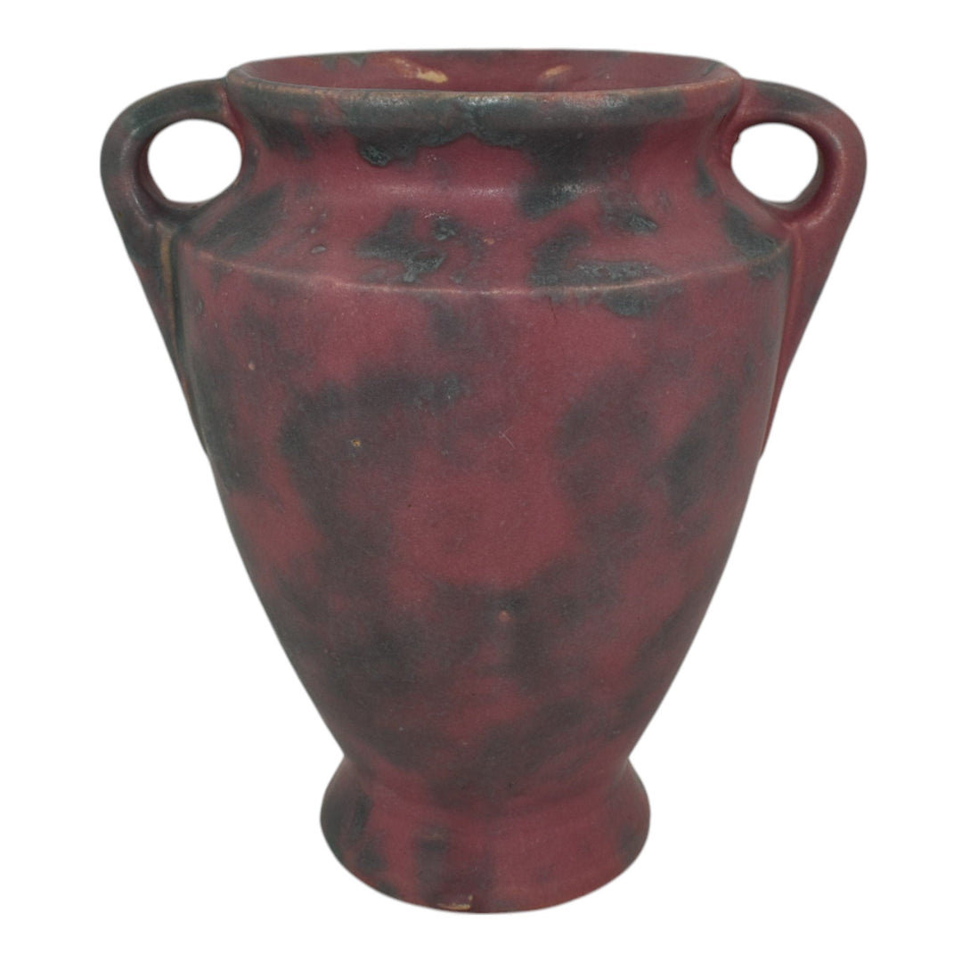 Burley Winter 1930s Vintage Art Deco Pottery Mottled Pink Ceramic Vase 45 - Just Art Pottery