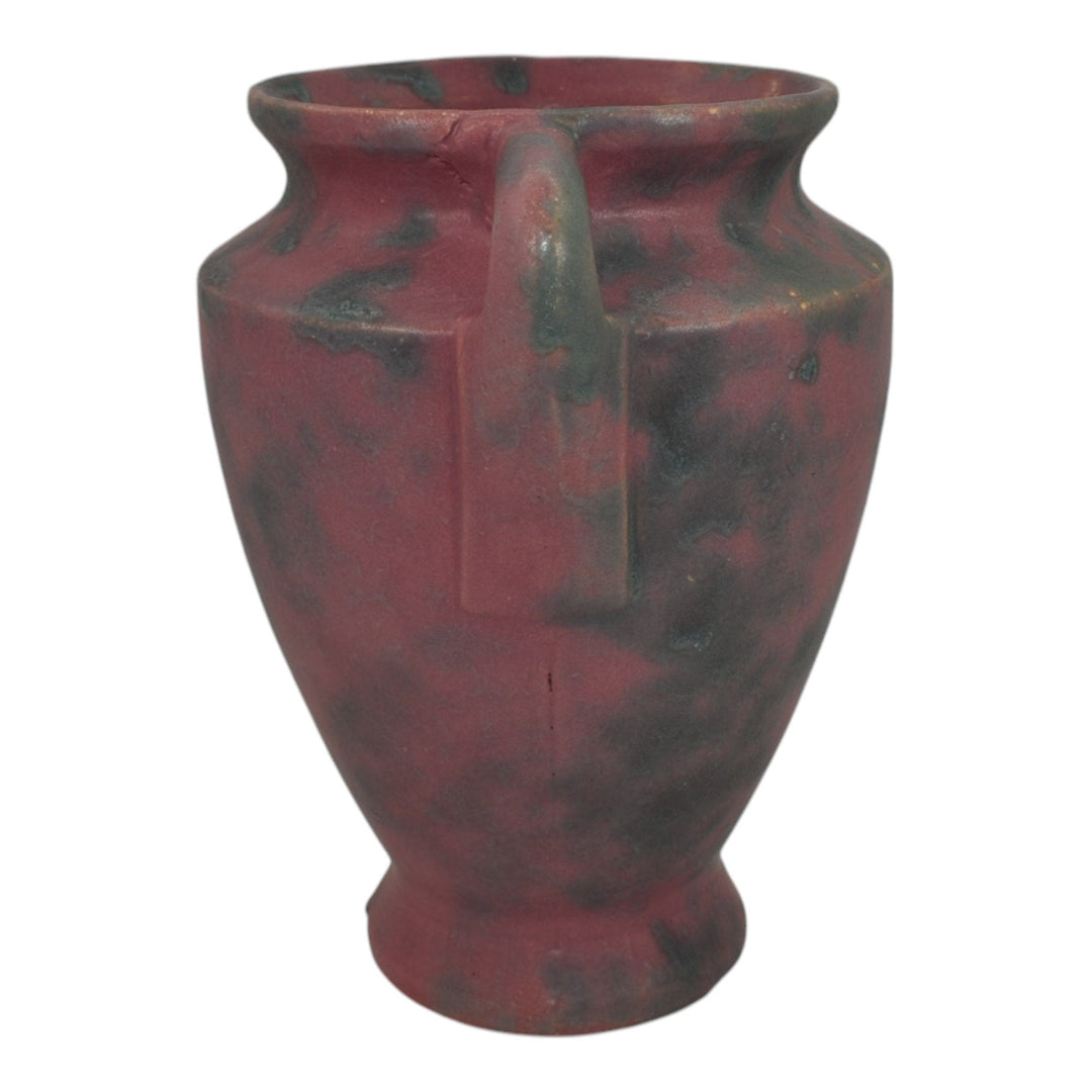Burley Winter 1930s Vintage Art Deco Pottery Mottled Pink Ceramic Vase 45 - Just Art Pottery