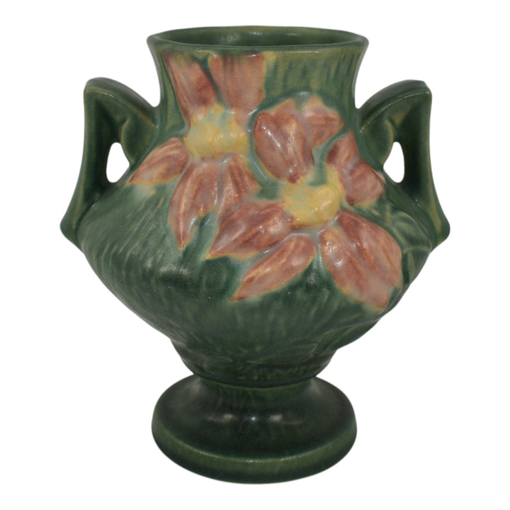 Roseville Clematis Green 1944 Vintage Art Pottery Ceramic Vase 188-6