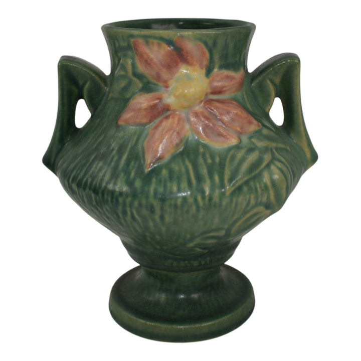 Roseville Clematis Green 1944 Vintage Art Pottery Ceramic Vase 188-6